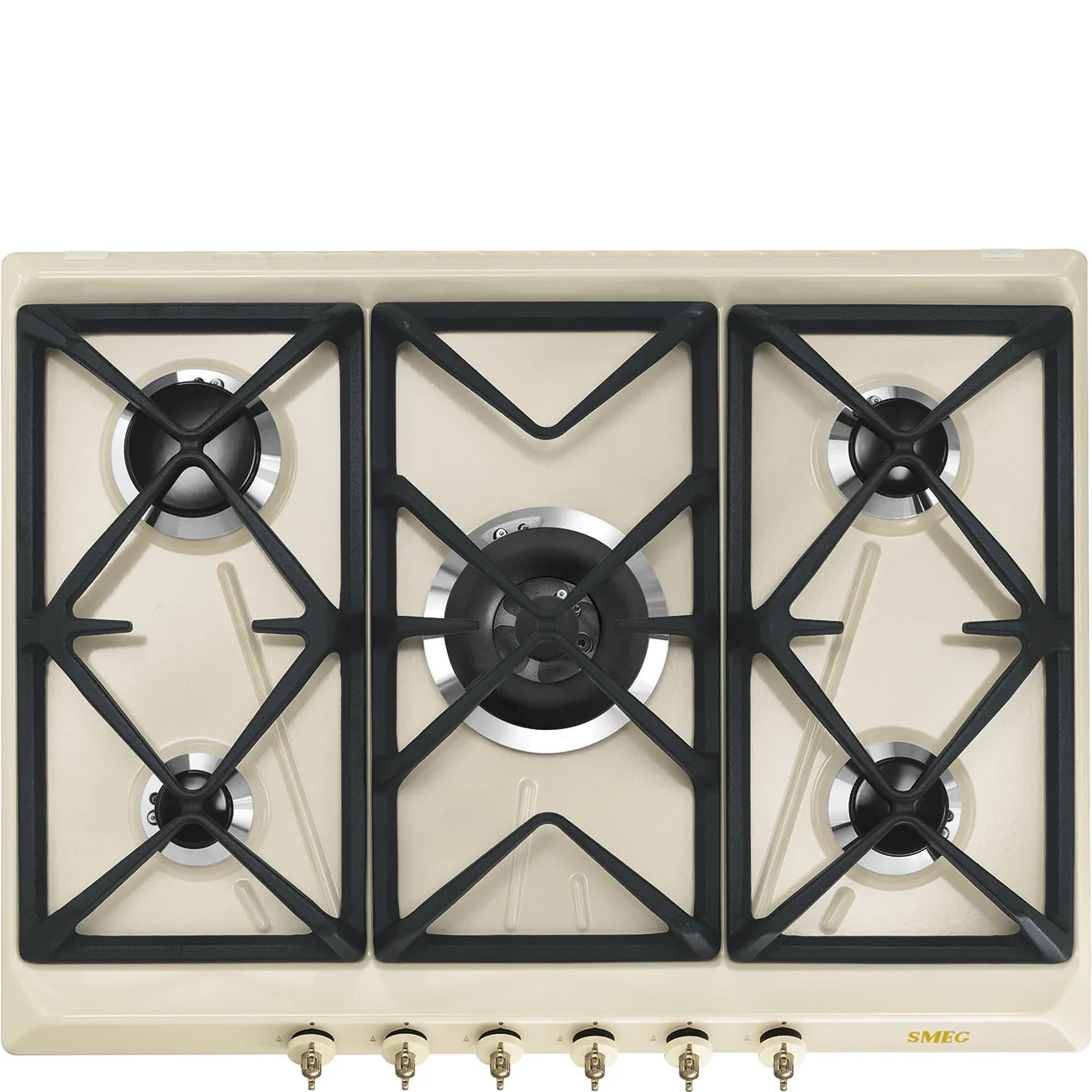 Smeg SRV876POGH Colonial Gazlı Ocak 70 cm. Krem Rustik