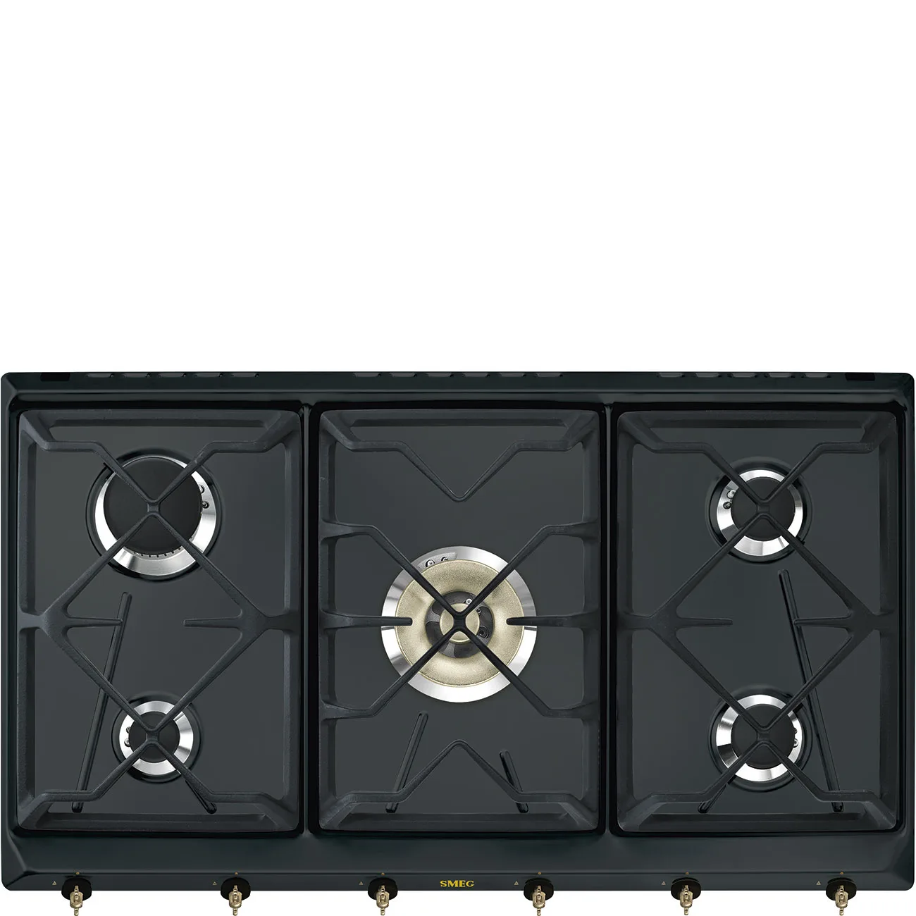 Smeg SRV896AOGH Colonial Gazlı Ocak 90 cm. Antrasit Rustik