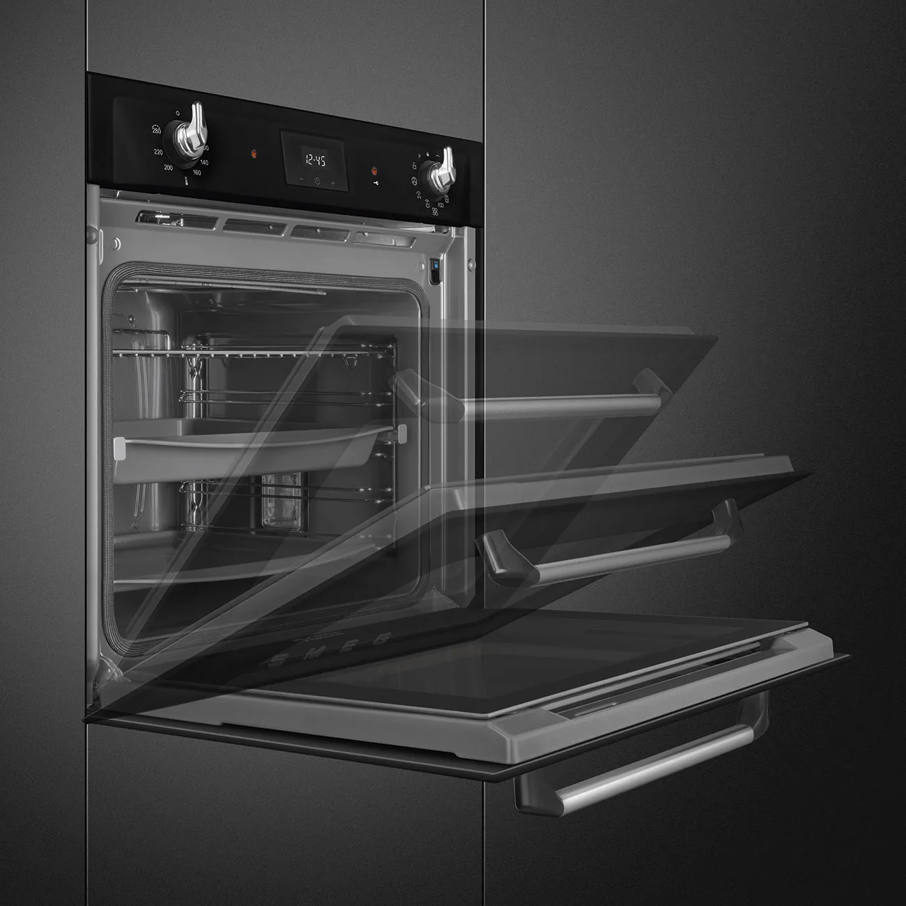 Smeg SOP6900TN Victoria Galileo H:60 cm.Fırın Siyah - Görsel 2