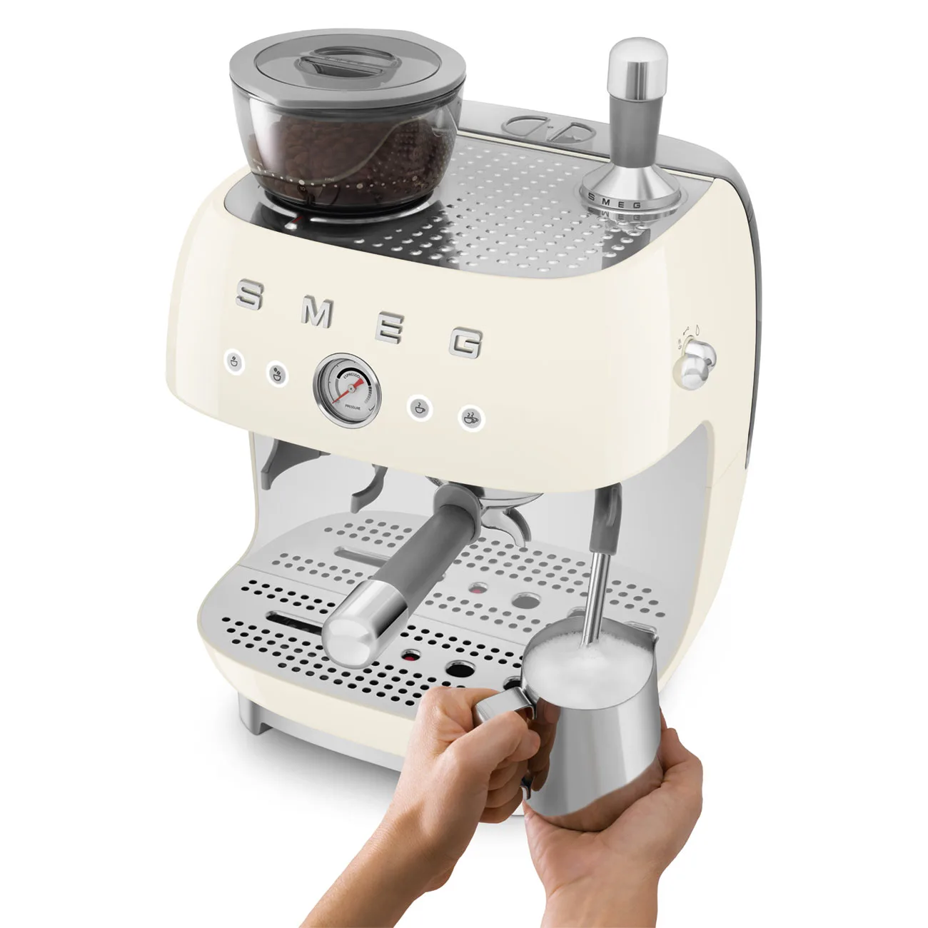 Smeg EGF03CREU Öğütücülü Espresso Makinesi Krem - Görsel 5