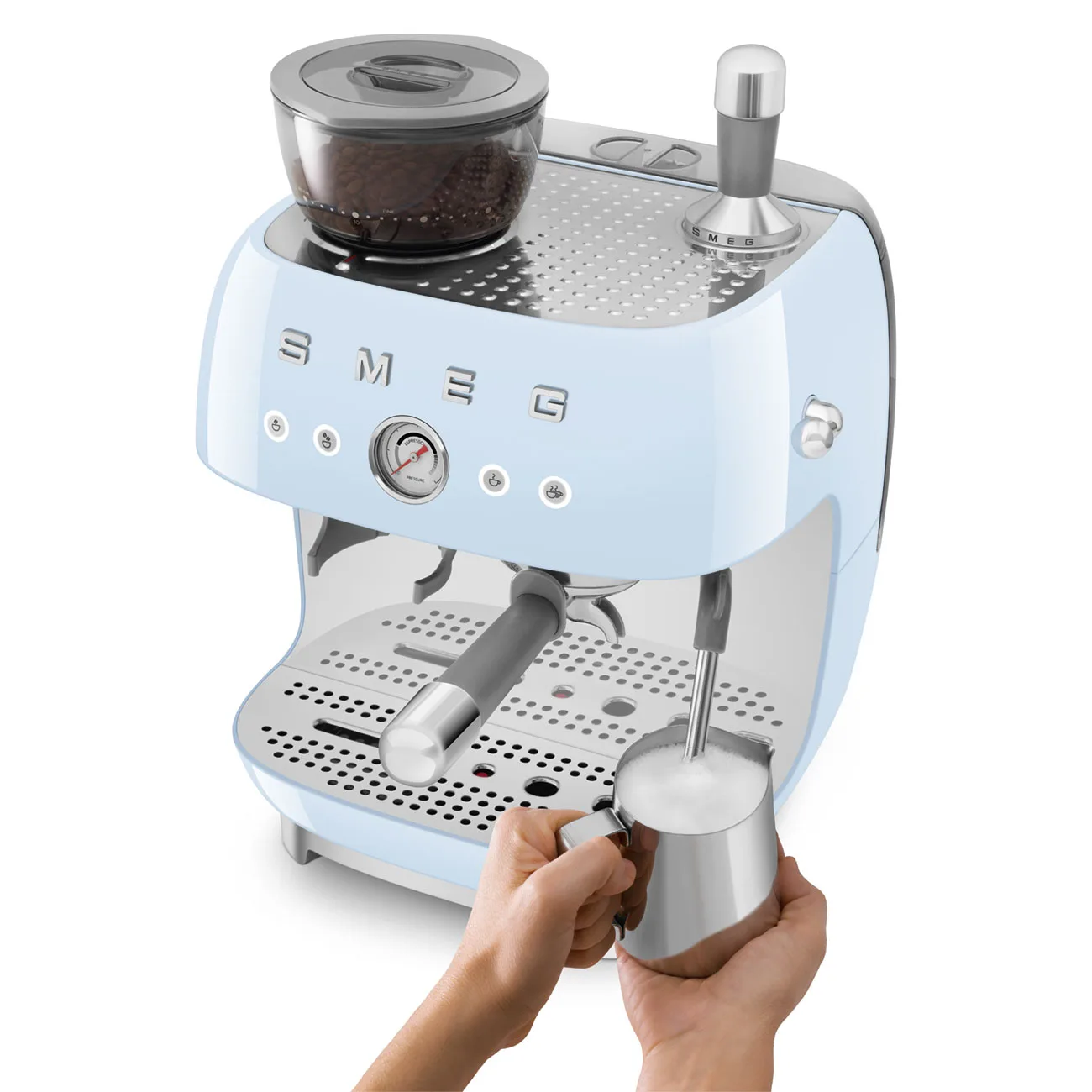 Smeg EGF03PBEU Öğütücülü Espresso Makinesi Pastel Mavi - Görsel 5