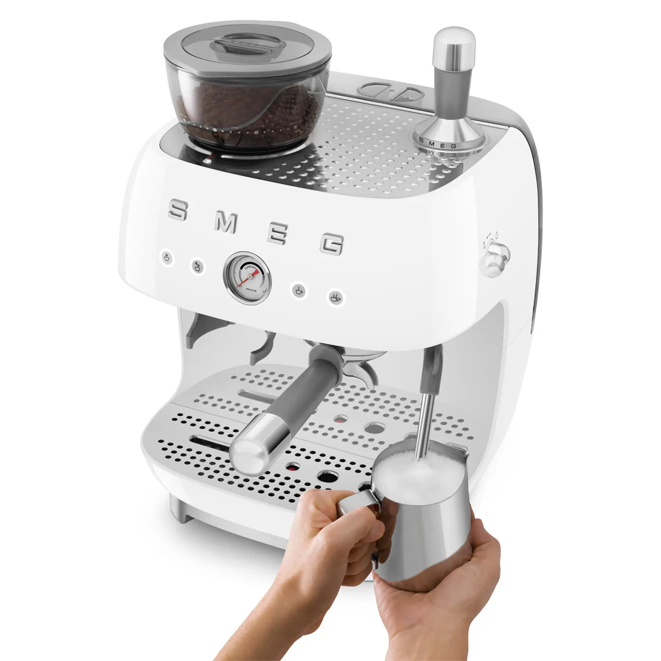Smeg EGF03WHEU Öğütücülü Espresso Makinesi Beyaz - Görsel 5