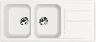 Smeg LZ116B Kompozit Granit 2 Gözlü Damlalıklı Evye Beyaz