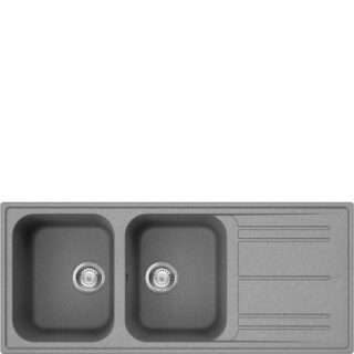 Smeg LZ116CT Kompozit Granit 2 Gözlü Damlalıklı Evye Çimento