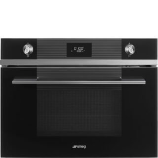Smeg SF4101MCN1 Linea Kombi Mikrodalga H:45 cm. Siyah Cam