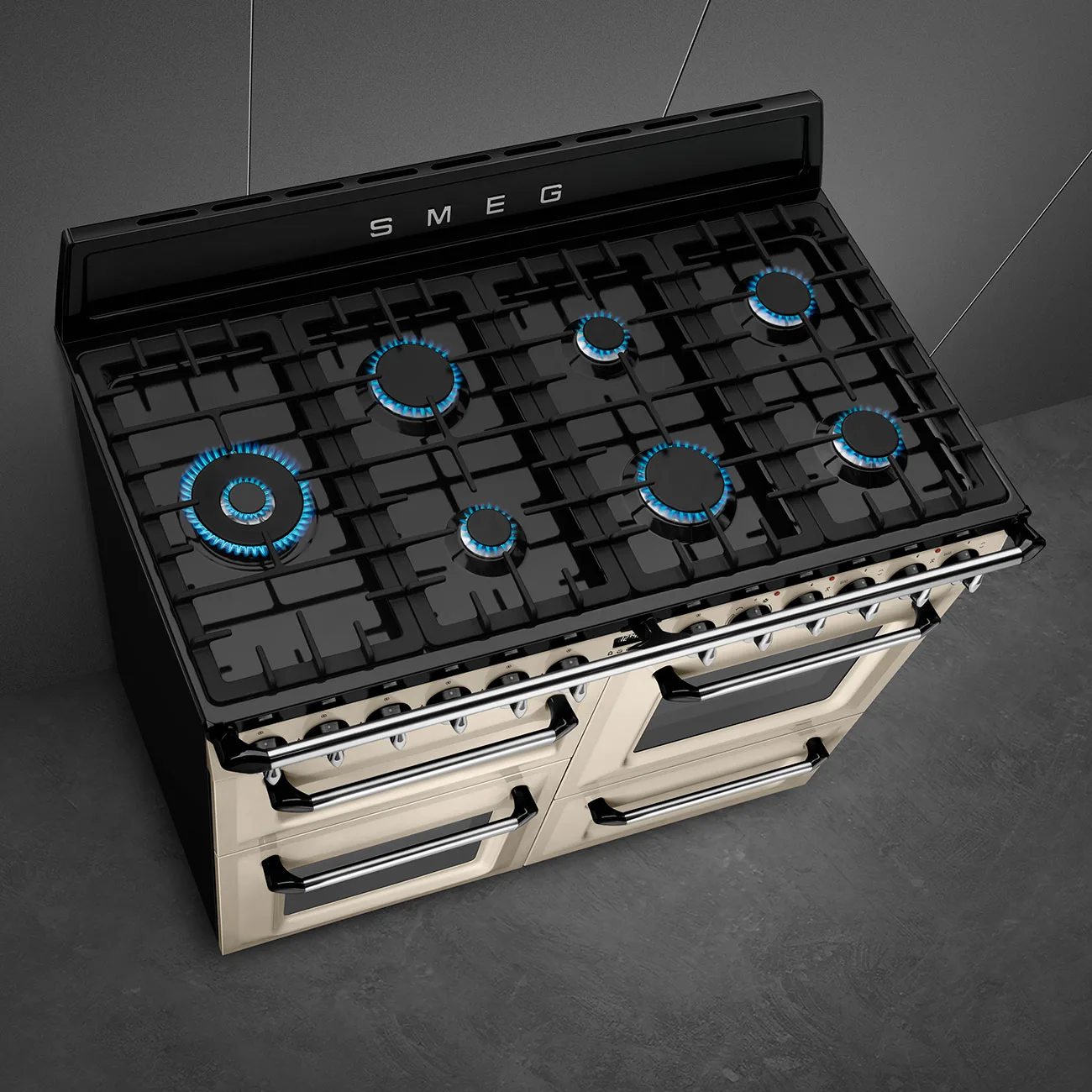 Smeg TR4110P1 Victoria Gazlı Kuzine 110 cm. Krem - Görsel 6