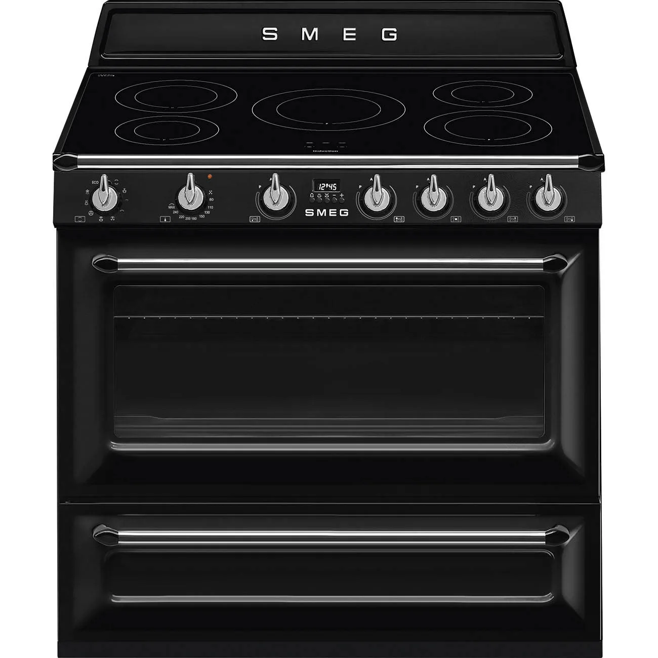 Smeg TR90IBL2 Victoria İndüksiyonlu Kuzine 90 cm. Siyah