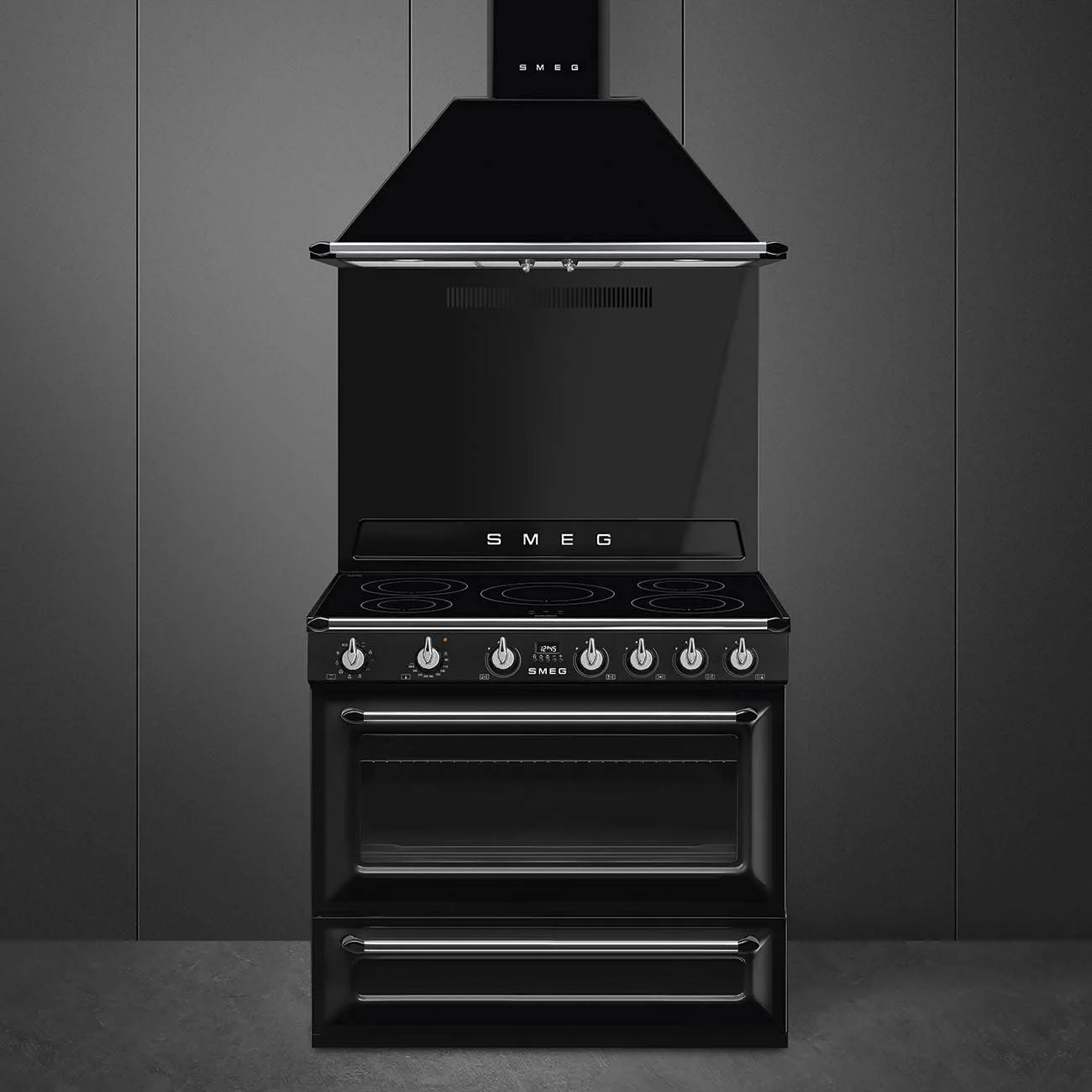 Smeg TR90IBL2 Victoria İndüksiyonlu Kuzine 90 cm. Siyah - Görsel 2