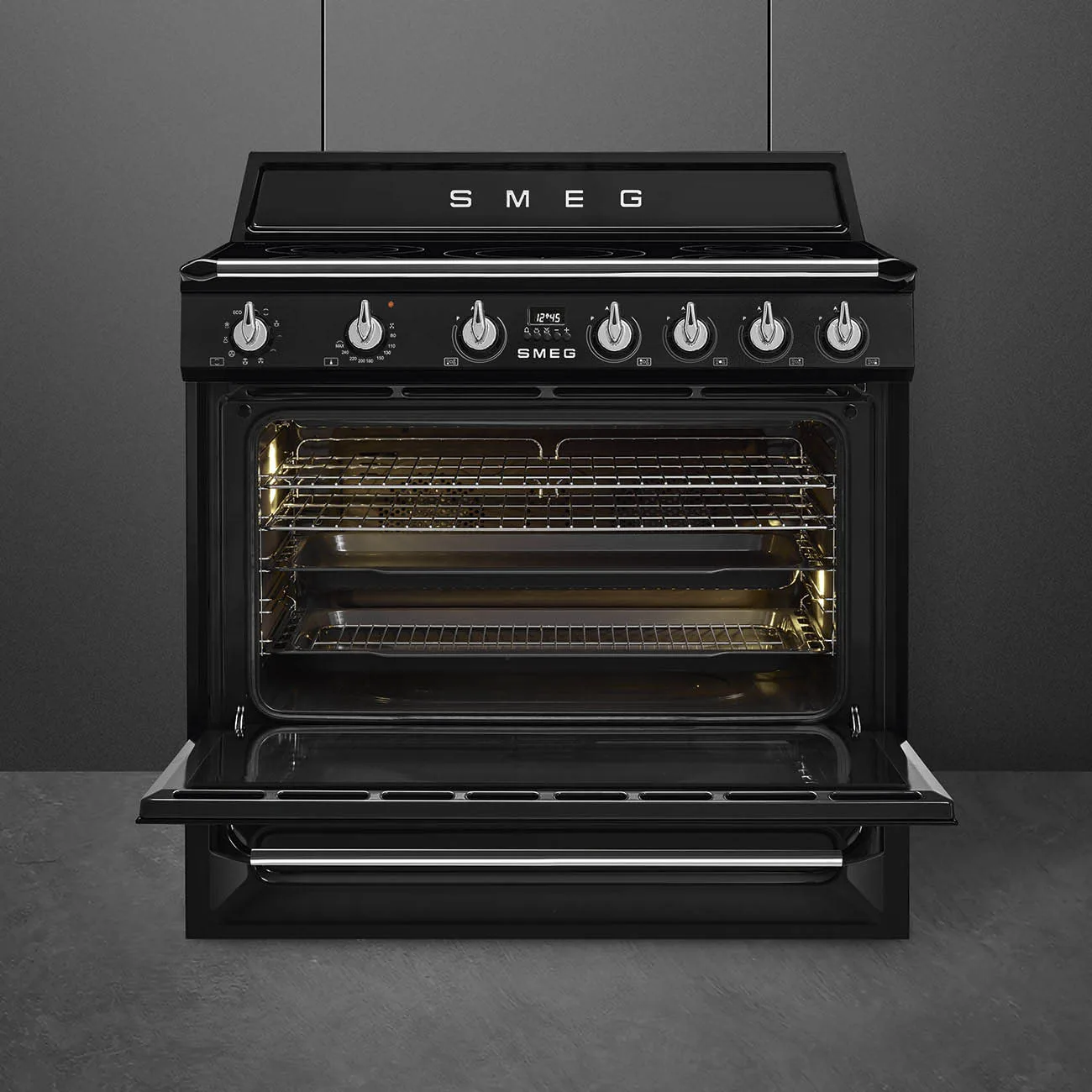 Smeg TR90IBL2 Victoria İndüksiyonlu Kuzine 90 cm. Siyah - Görsel 3