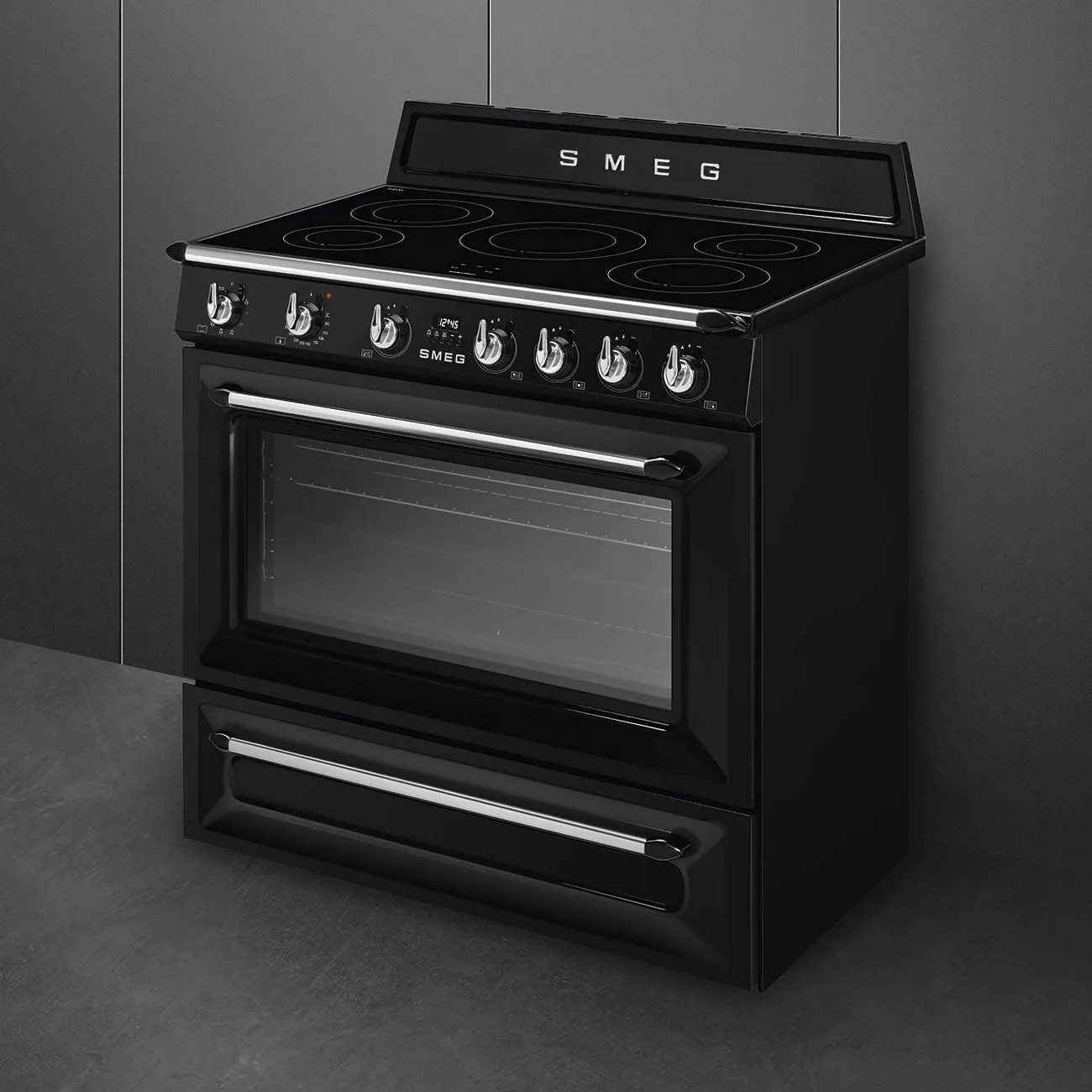 Smeg TR90IBL2 Victoria İndüksiyonlu Kuzine 90 cm. Siyah - Görsel 4