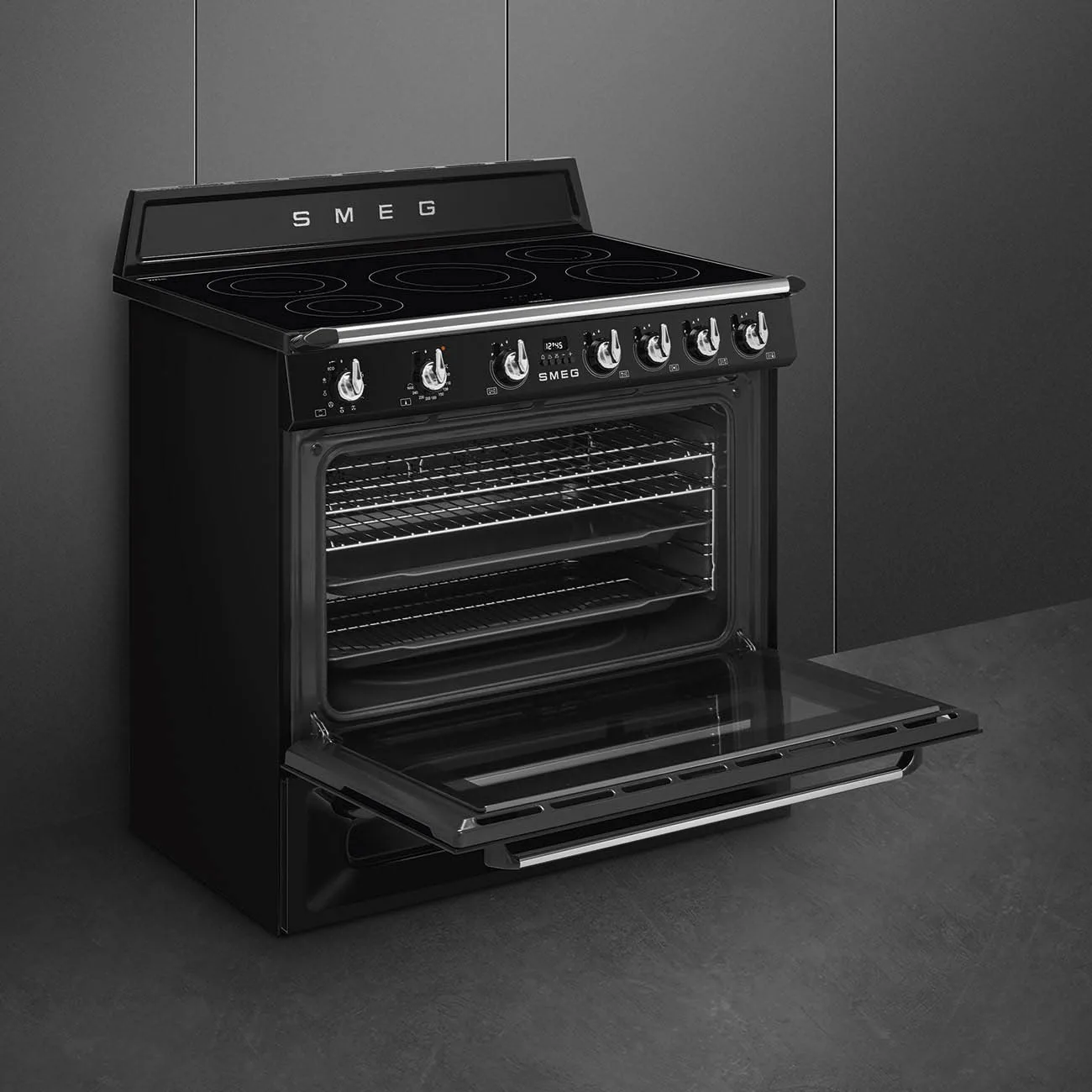 Smeg TR90IBL2 Victoria İndüksiyonlu Kuzine 90 cm. Siyah - Görsel 5