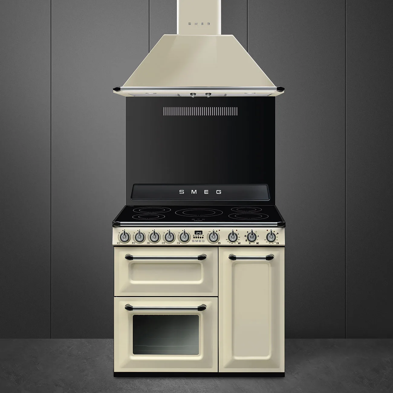 Smeg TR93IP2 Victoria İndüksiyonlu Kuzine 90 cm. Krem - Görsel 2