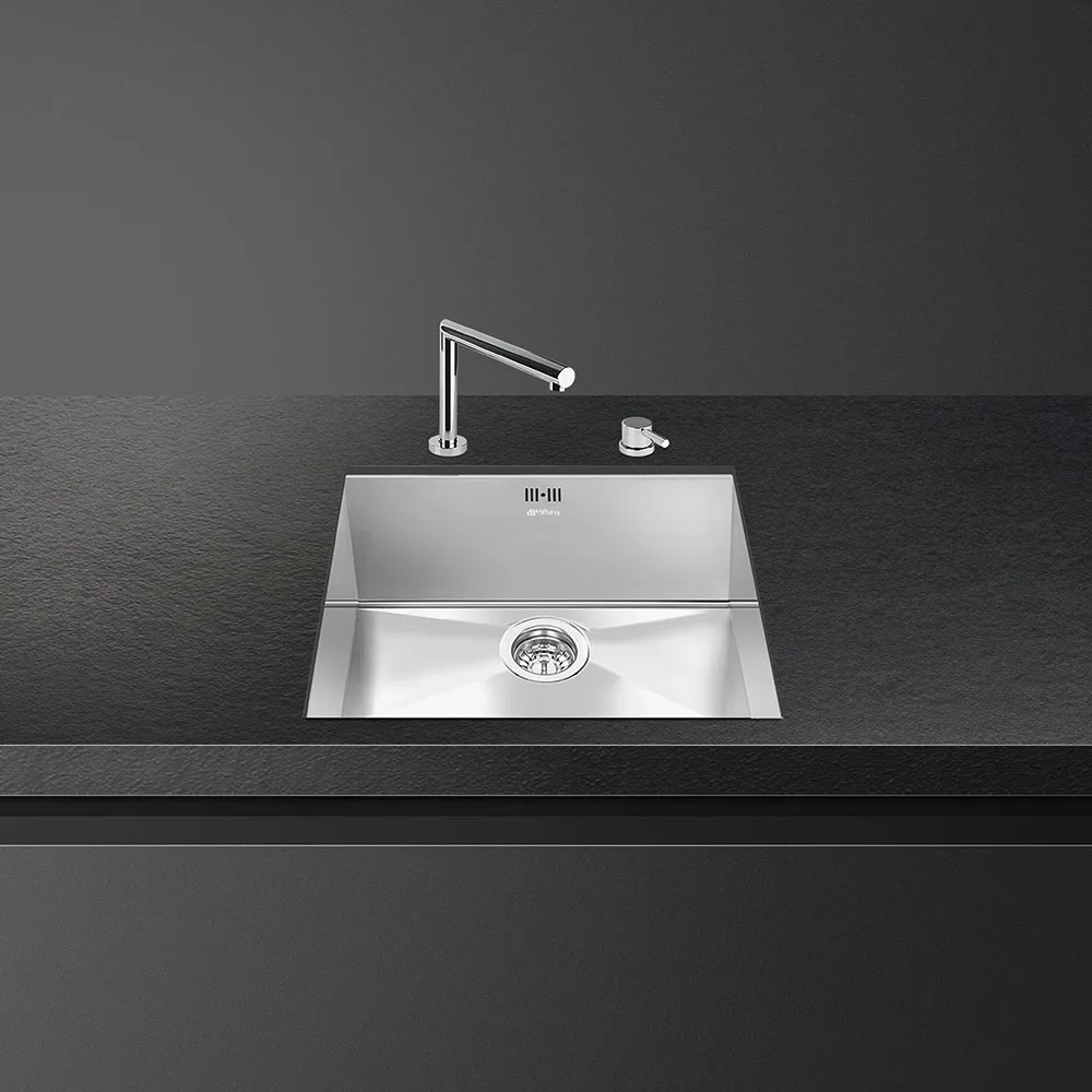 Smeg VSTQ50-2 Linea Çelik Tezgahaltı Evye 50 cm. - Görsel 3