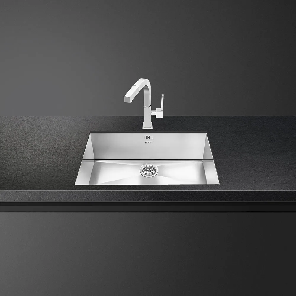 Smeg VSTQ72-2 Linea Çelik Tezgahaltı Evye 72 cm. - Görsel 2
