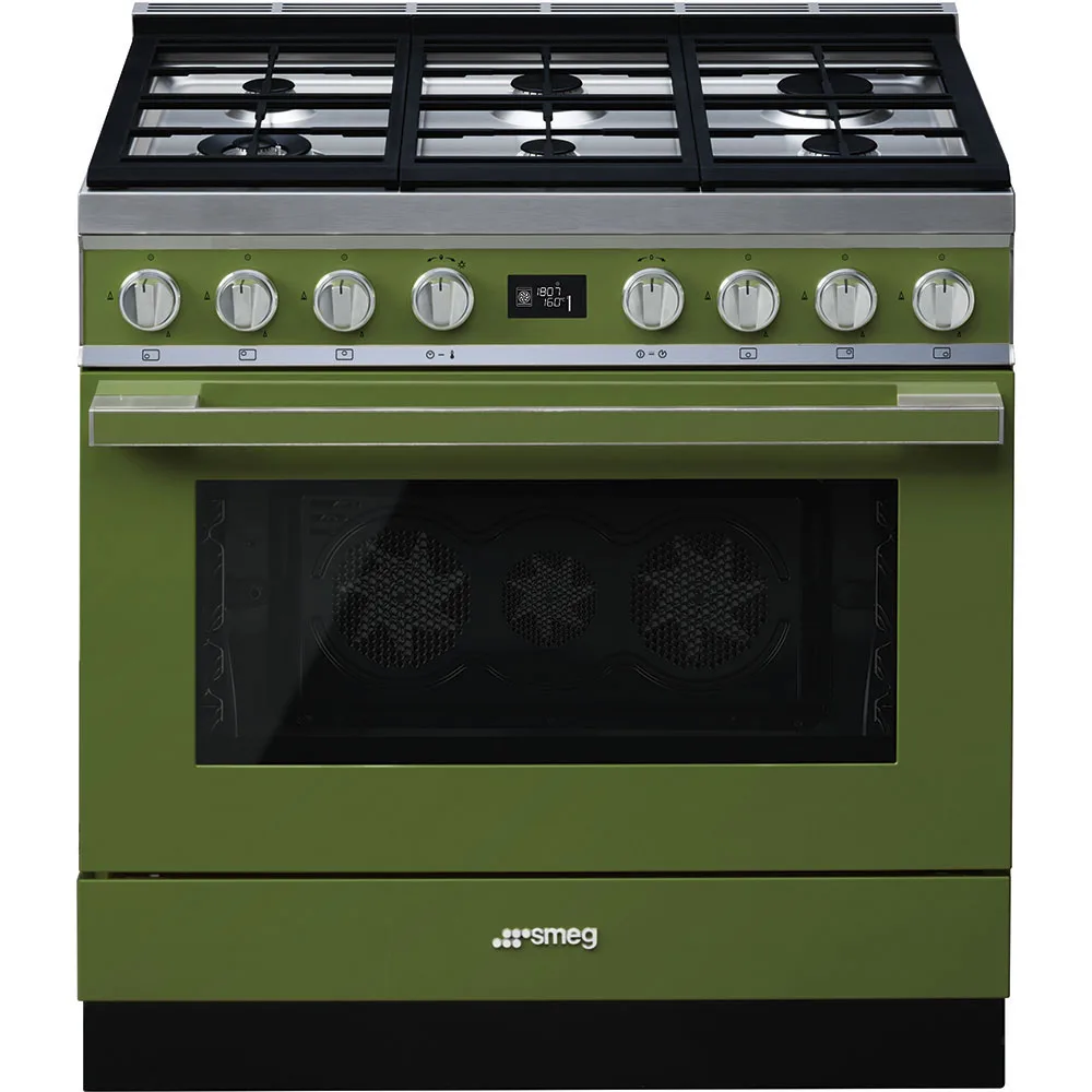Smeg CPF9GPOG Portofino Tek Fırınlı Kuzine 90 cm. Pirolitik Zeytin Yeşili