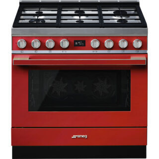 Smeg CPF9GPR Portofino Tek Fırınlı Kuzine 90 cm. Pirolitik Kırmızı
