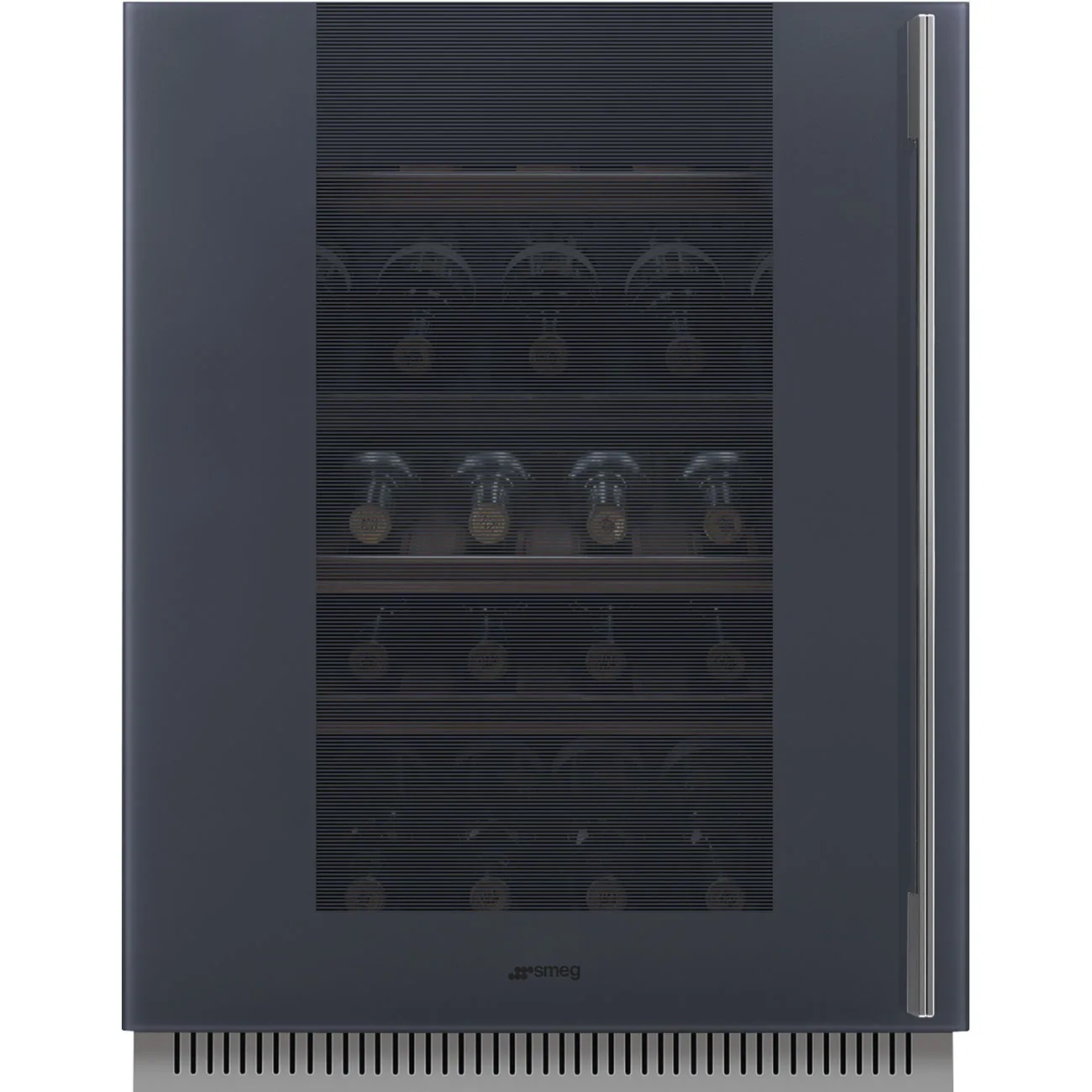 Smeg CVI138LG Linea Tezgahaltı Şarap Soğutucu 38 Şişe Kapasite H:82 cm. Neptun Grey Sol Ment.