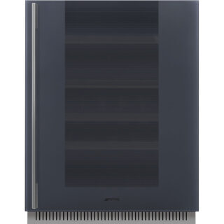 Smeg CVI138RG Linea Tezgahaltı Şarap Soğutucu 38 Şişe Kapasite H:82 cm. Neptun Grey Sağ Ment.