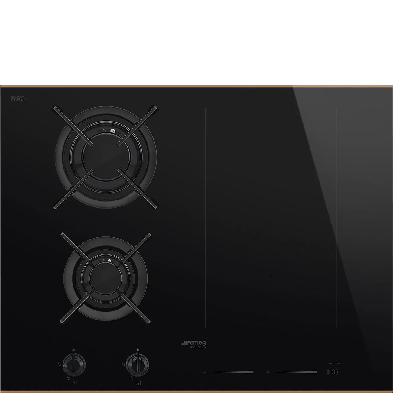 Smeg PM6643R D.S.N. 1 Gazlı + 1 Multizone İndüksiyon Ocak 65 cm. Bakır Estetik