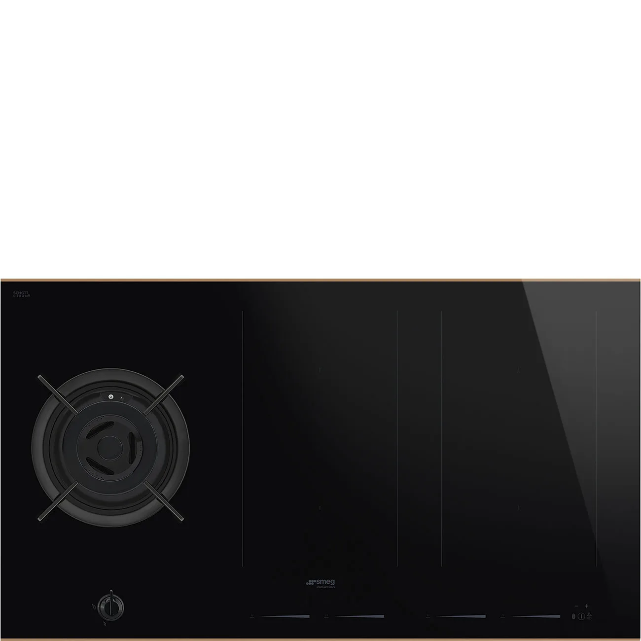 Smeg PM6954R D.S.N. 1 Gazlı + 2 Multizone İndüksiyon Ocak 90 cm. Bakır Estetik