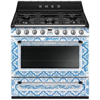Smeg TR90DGM9 Dolce&Gabbana | Divina Cucina Blu Mediterraneo Gazlı Kuzine 90 cm.