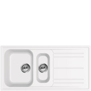 Smeg LZ102B Kompozit Granit Evye 1,5 Gözlü Beyaz