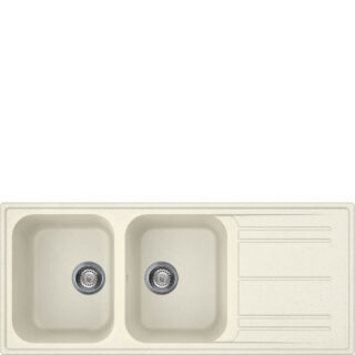 Smeg LZ116P Kompozit Granit 2 Gözlü Damlalıklı Evye Krem