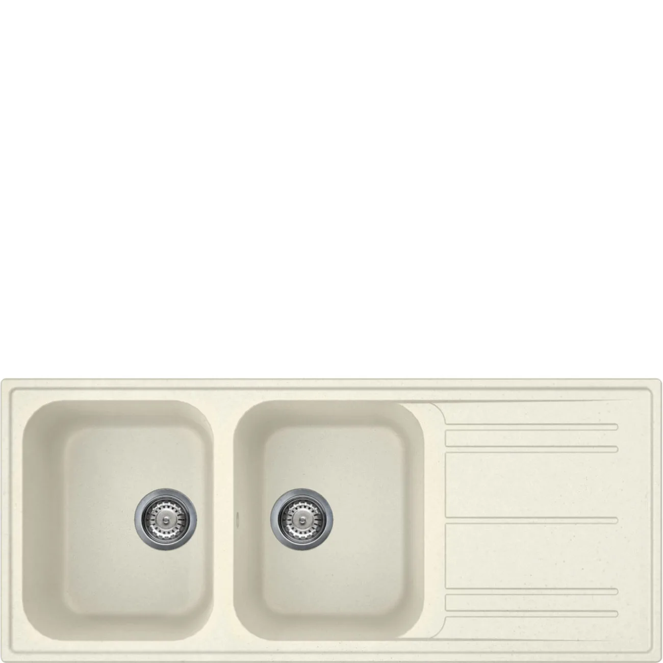 Smeg LZ116P Kompozit Granit 2 Gözlü Damlalıklı Evye Krem