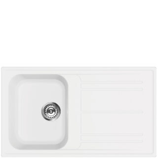Smeg LZ861B Kompozit Granit Evye Tek Gözlü Beyaz