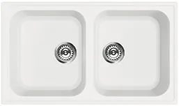 Smeg LZ862B Kompozit Granit Evye 2 Gözlü Beyaz Damlalıksız