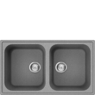 Smeg LZ862CT Kompozit Granit Evye 2 Gözlü Cemento Damlalıksız