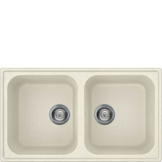 Smeg LZ862P Kompozit Granit Evye 2 Gözlü Krem Damlalıksız