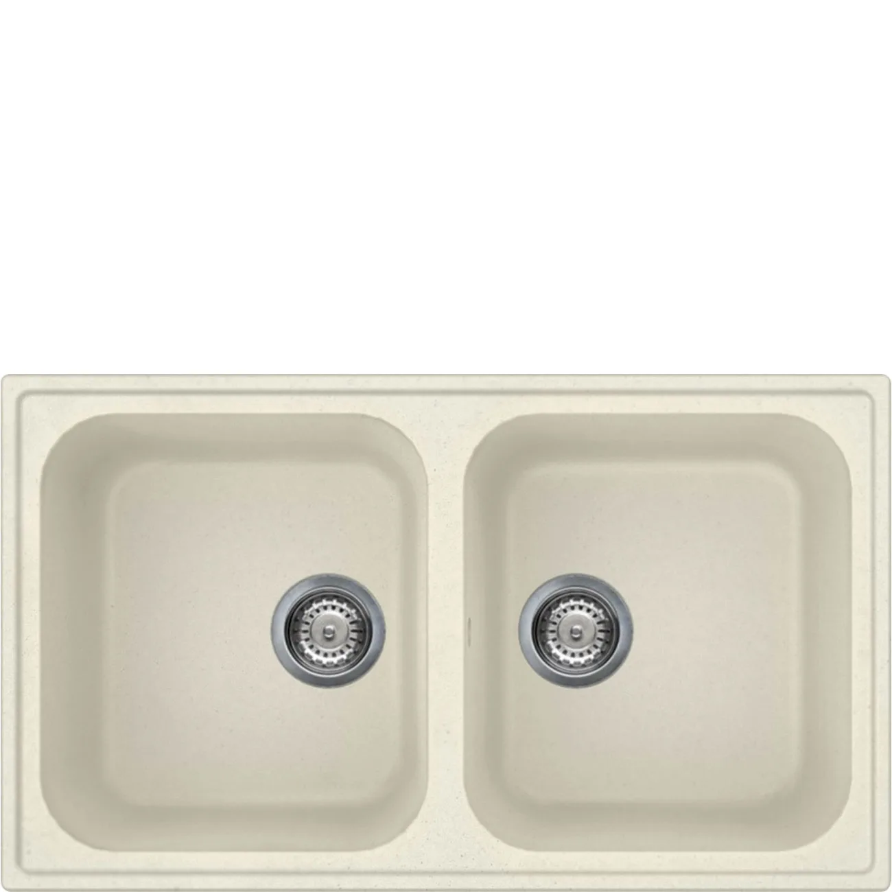 Smeg LZ862P Kompozit Granit Evye 2 Gözlü Krem Damlalıksız