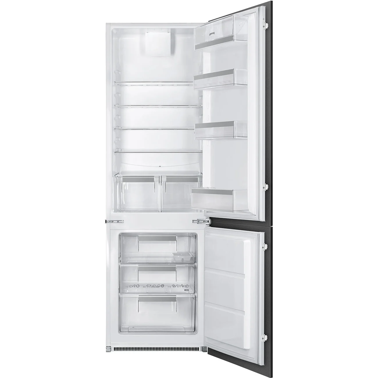 Smeg C81721E Tam Entegre Dondurucu Altta 2 Kapılı Buzdolabı 60 cm.