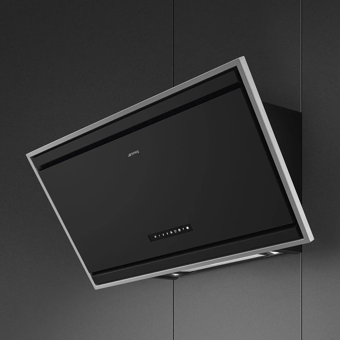 Smeg KV394MB Autovent Duvar Davlumbaz 90 cm. Mat Siyah Cam/Çelik - Görsel 2