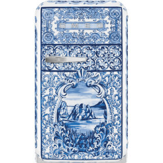 Smeg FAB5RDGME5 Dolce&Gabbana | Divina Cucina Blu Mediterraneo Buzdolabı Sağ Menteşe
