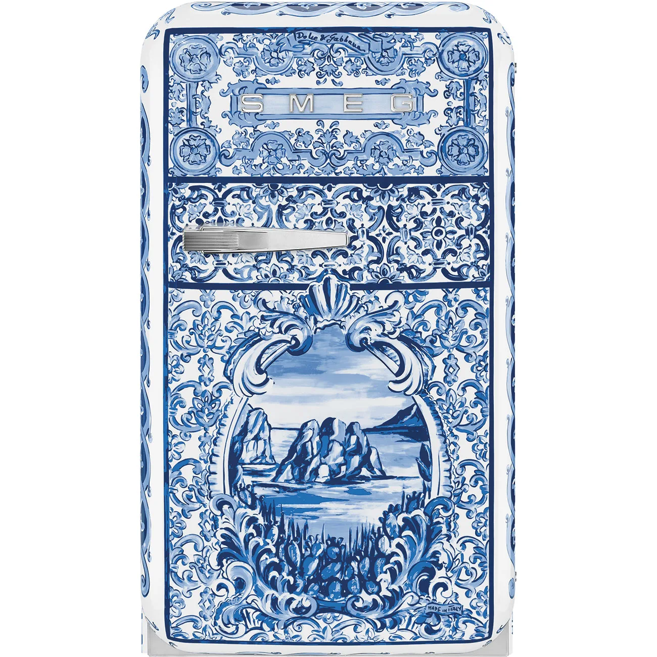 Smeg FAB5RDGME5 Dolce&Gabbana | Divina Cucina Blu Mediterraneo Buzdolabı Sağ Menteşe