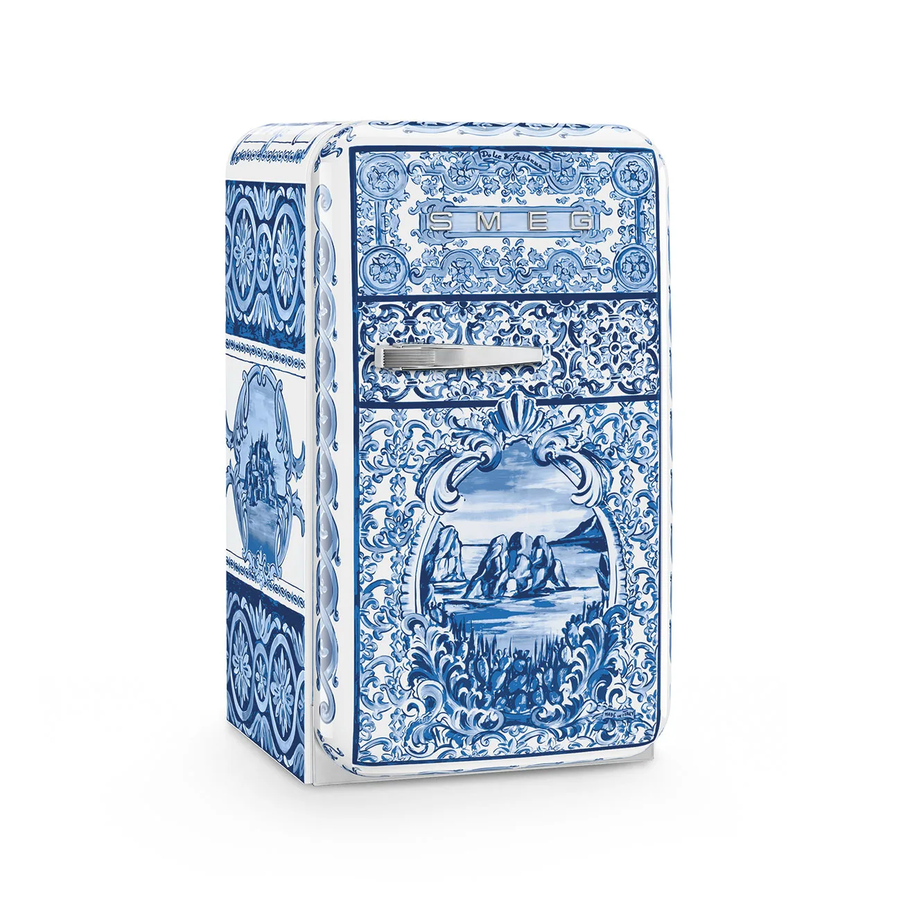 Smeg FAB5RDGME5 Dolce&Gabbana | Divina Cucina Blu Mediterraneo Buzdolabı Sağ Menteşe - Görsel 2