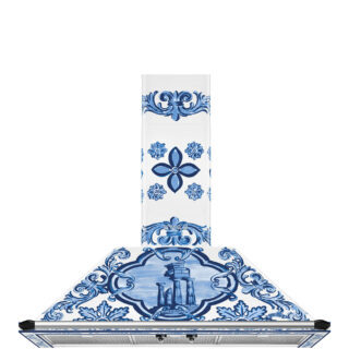 Smeg KT90DGME Dolce&Gabbana | Divina Cucina Blu Mediterraneo Duvar Davlumbaz 90 cm.