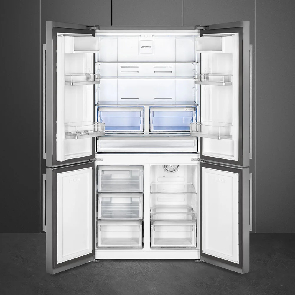 Smeg FQ60XDE Solo Dondurucu Altta 4 Kapılı Nofrost Buzdolabı 90 cm. Çelik Görünümlü - Görsel 2