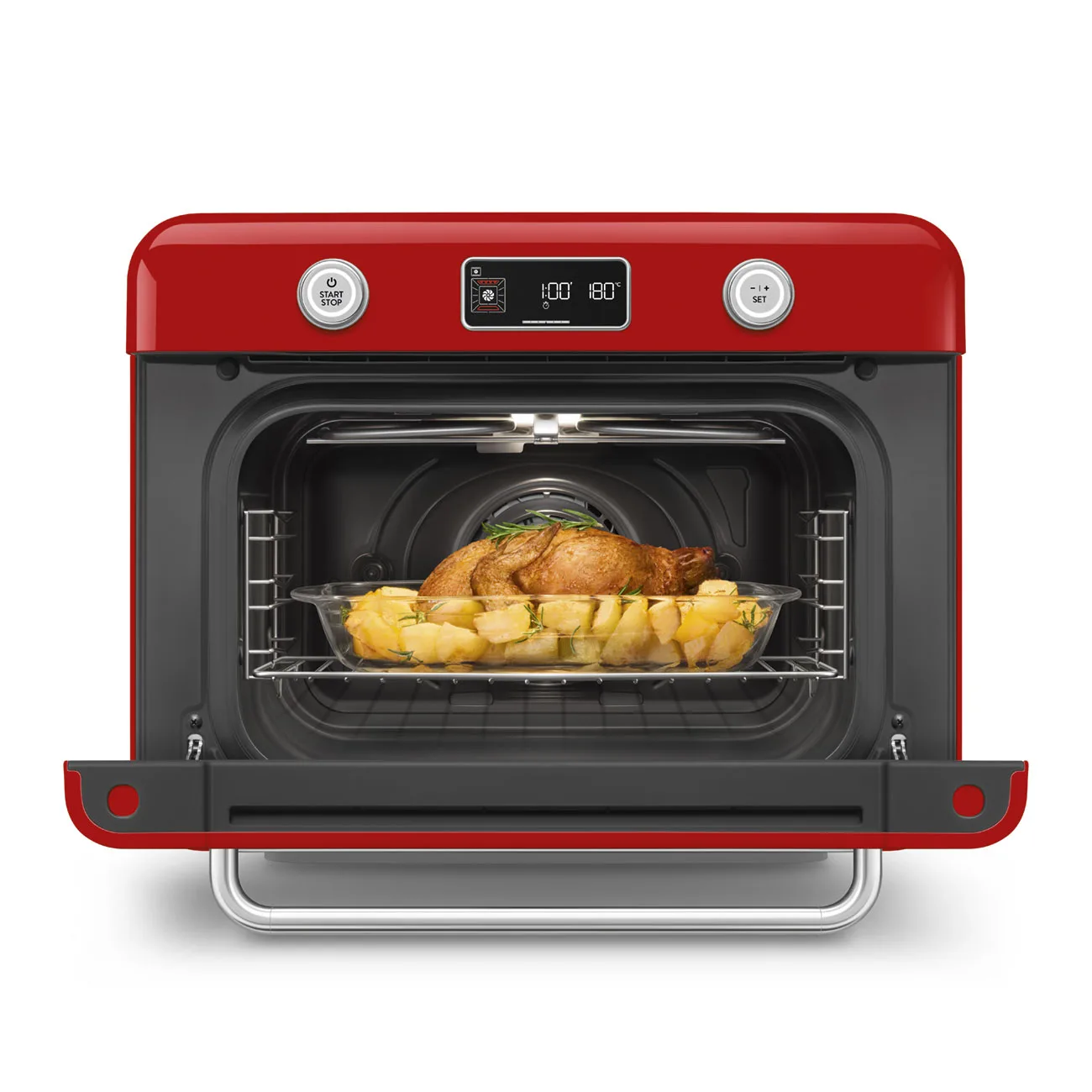 Smeg COF01RDEU Retro Solo Kombi Buharlı Fırın Kırmızı - Görsel 9