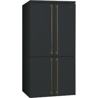 Smeg FQ60CAO6 Cortina/Colonial 90 cm. Dondurucu Altta 4 Kapılı Buzdolabı Antrasit Rustik Estetik