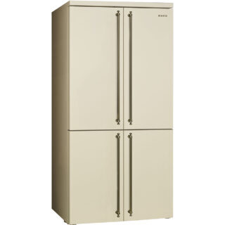 Smeg FQ60CPO6 Cortina/Colonial 90 cm. Dondurucu Altta 4 Kapılı Buzdolabı Krem Rustik Estetik