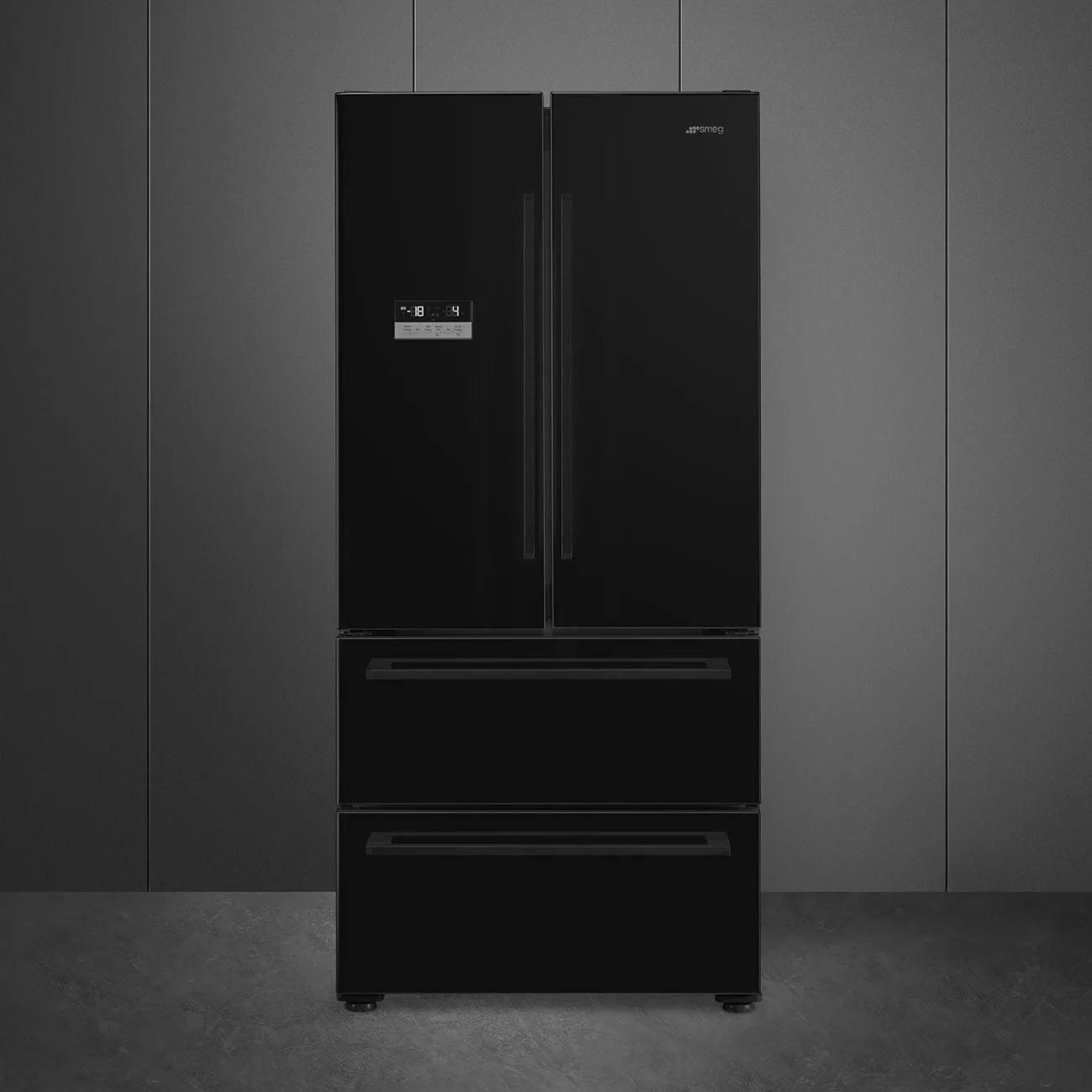 Smeg FQ55FNDE Solo Dondurucu Altta 2 Çekmece + 2 Kapılı Nofrost Buzdolabı 90 cm. Siyah - Görsel 2