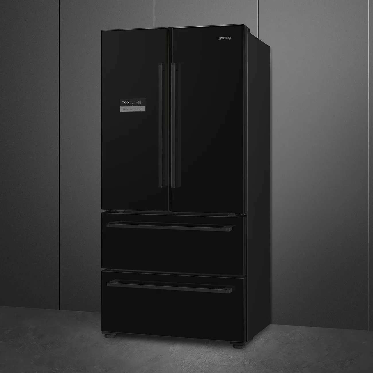 Smeg FQ55FNDE Solo Dondurucu Altta 2 Çekmece + 2 Kapılı Nofrost Buzdolabı 90 cm. Siyah - Görsel 3