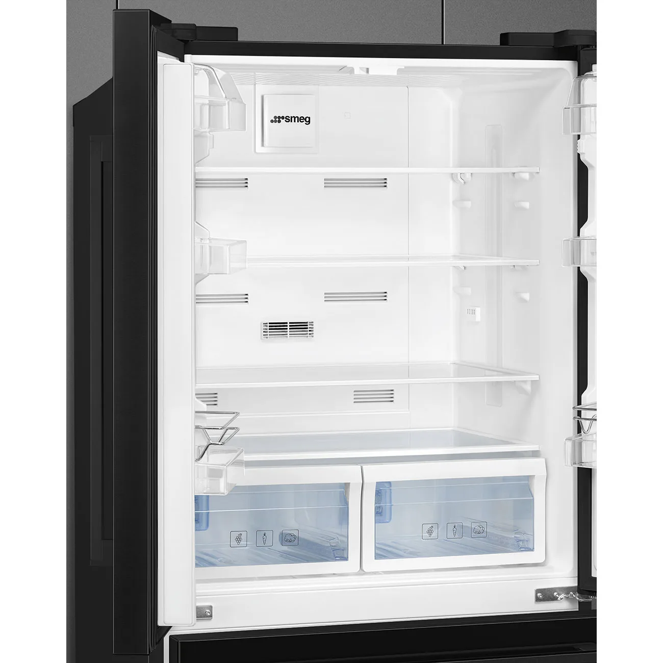 Smeg FQ55FNDE Solo Dondurucu Altta 2 Çekmece + 2 Kapılı Nofrost Buzdolabı 90 cm. Siyah - Görsel 9