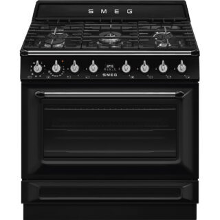 Smeg TR90GMBL Victoria Gazlı Kuzine 90 cm. Siyah