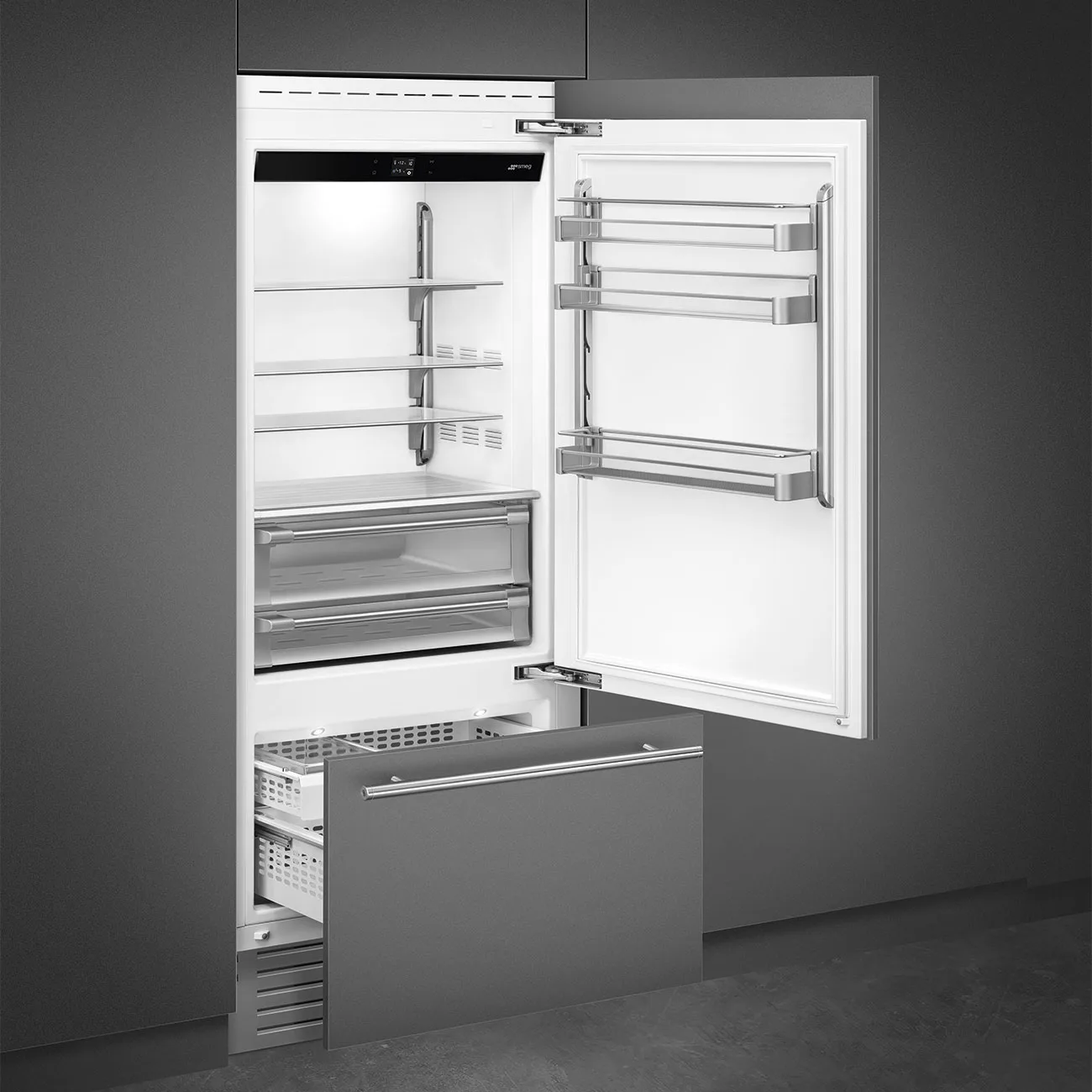 Smeg RBM36R Luxury Cool Tam Entegre-Dondurucu Altta Buzdolabı 90 cm.-Sağ Menteşe - Görsel 2