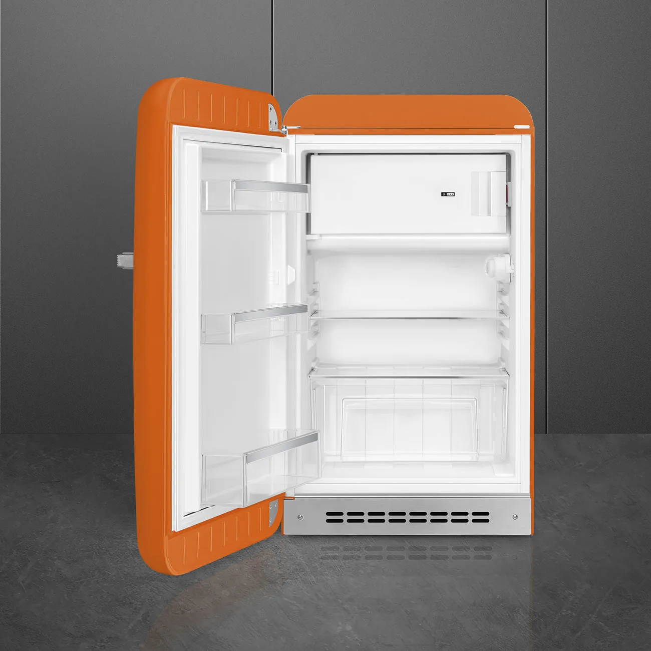 Smeg FAB10LOR6 Retro Mini Buzdolabı Turuncu Sol Menteşe - Görsel 2