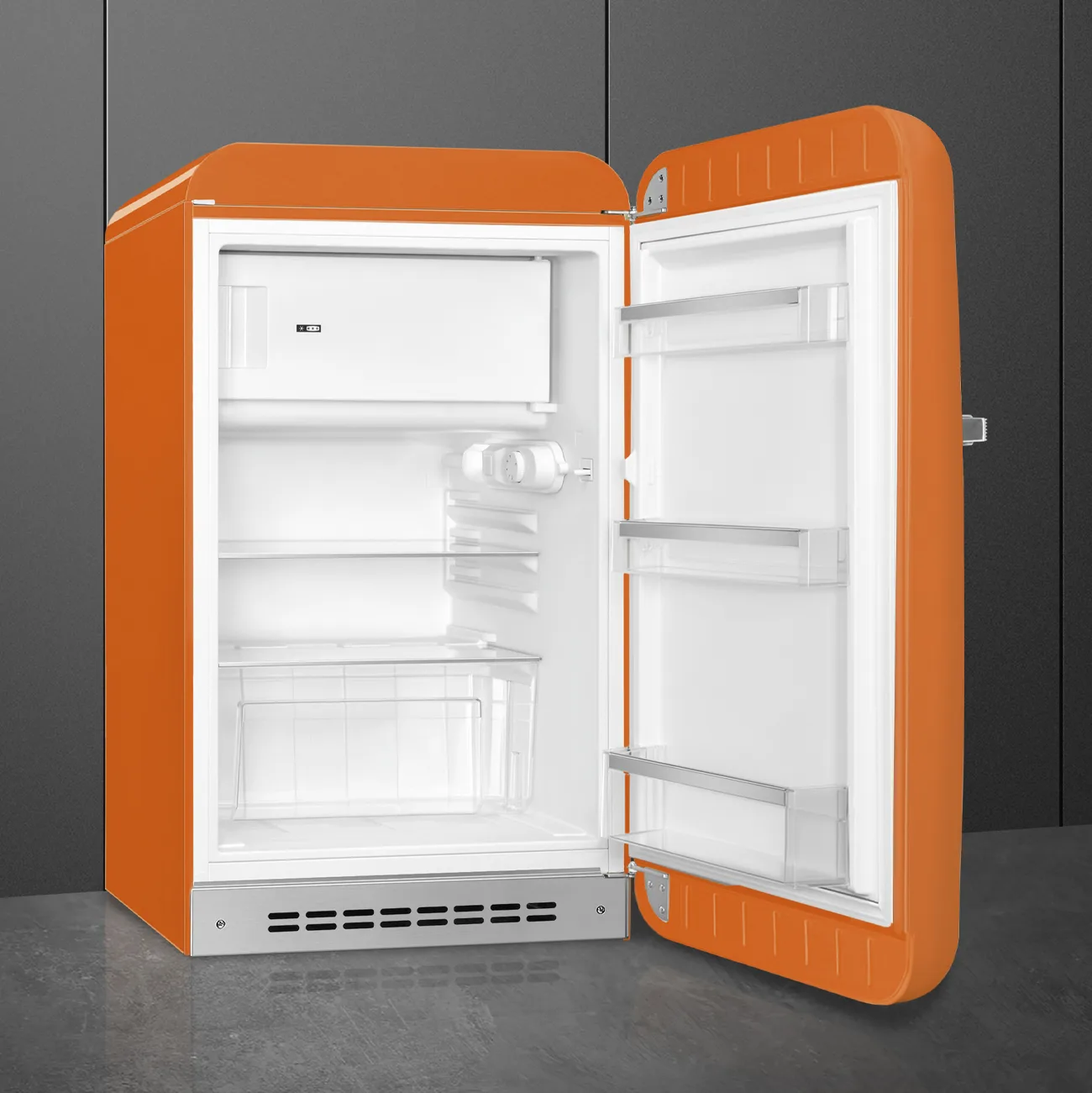 Smeg FAB10ROR6 Retro Mini Buzdolabı Turuncu Sağ Menteşe - Görsel 5
